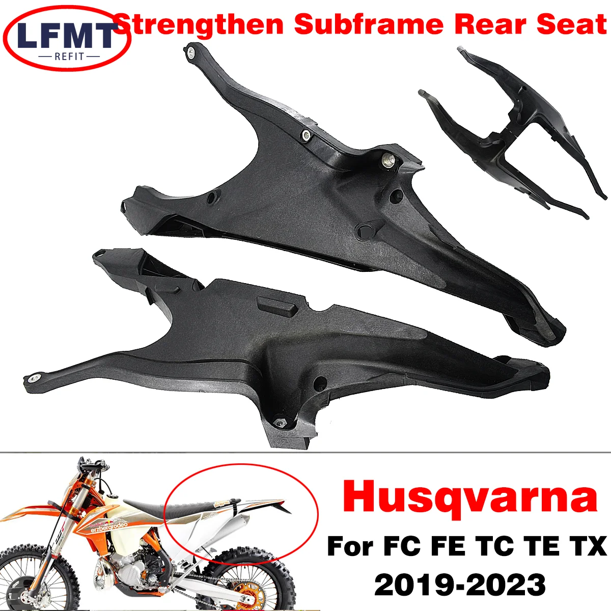 HUSQVARNA 뒷좌석 지지대 프레임 테일 스톡 마운트, 강화 서브 프레임, HUSQVARNA TC TX TE FC FX FE 150 250 350 450 2019-2023 오토바이 