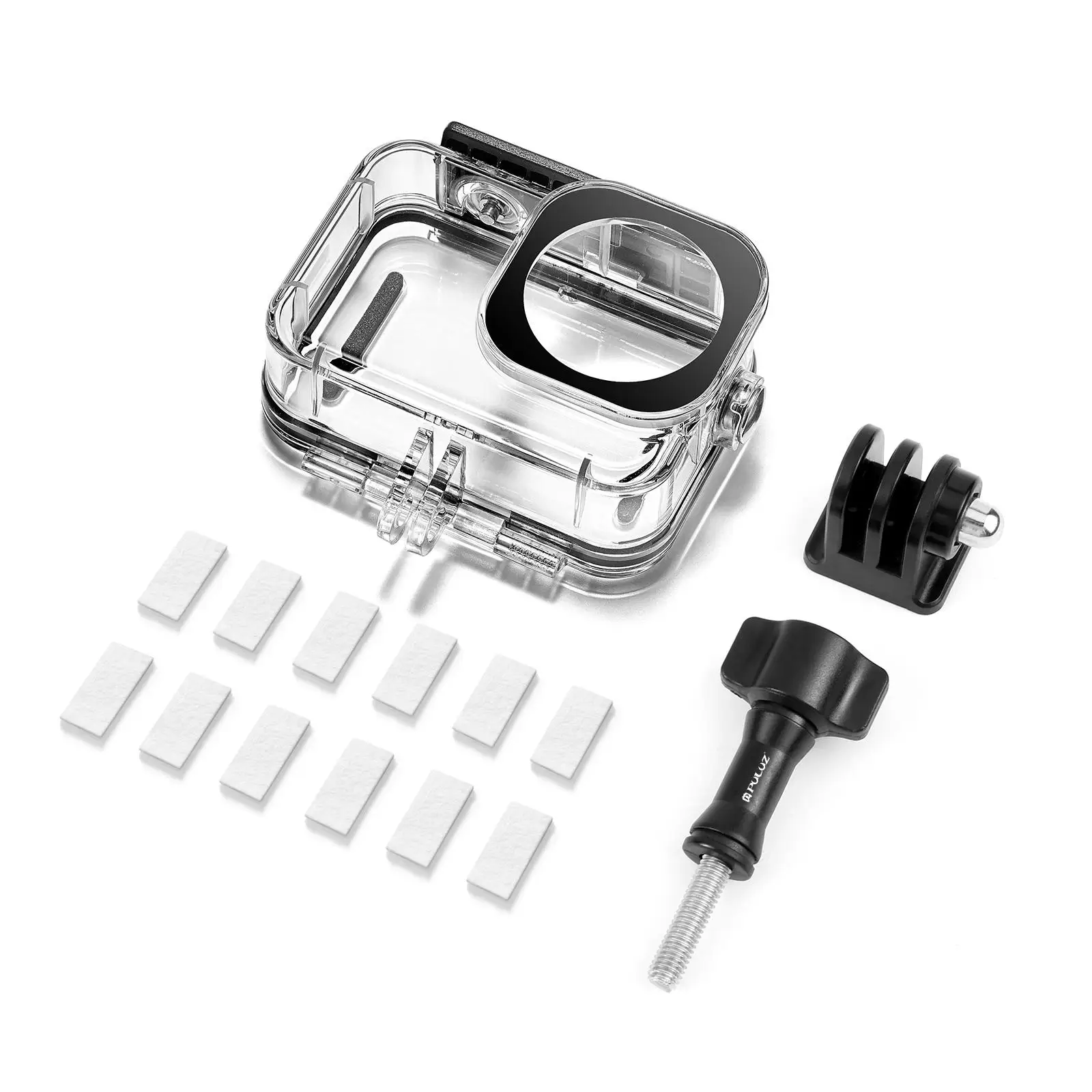 PULUZ 60 m / 196ft onderwater waterdichte duikbehuizing voor DJI Osmo Action 6 duikkoffer met onzichtbare adapter en lange schroef