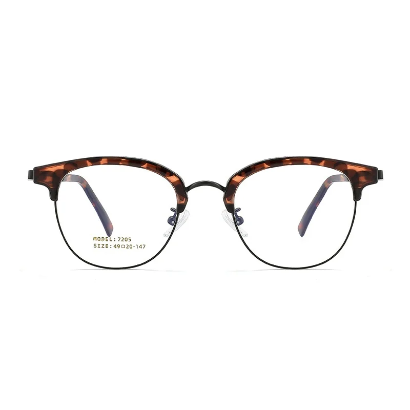 Tortoiseshell Retro lega occhiali da donna montatura Business mezza montatura occhiali da vista occhiali da vista ottici di moda per gli uomini