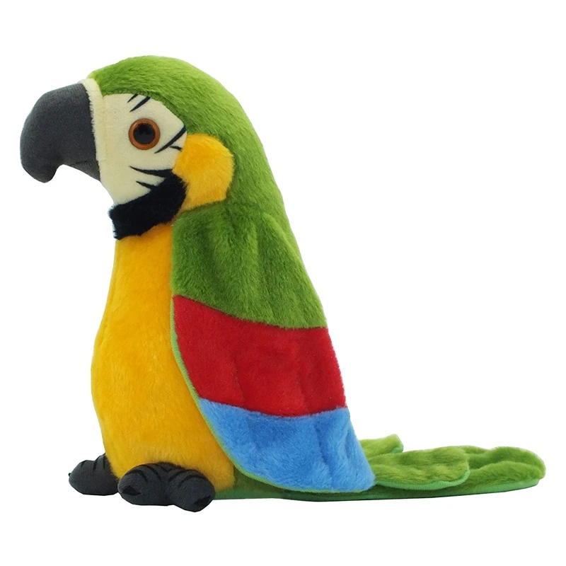 Talking Parrot Repeats What You Say Plush Animal Toy Electronic Parrot Toy Plush Toy Parrot Toys Best Gifts For Kids