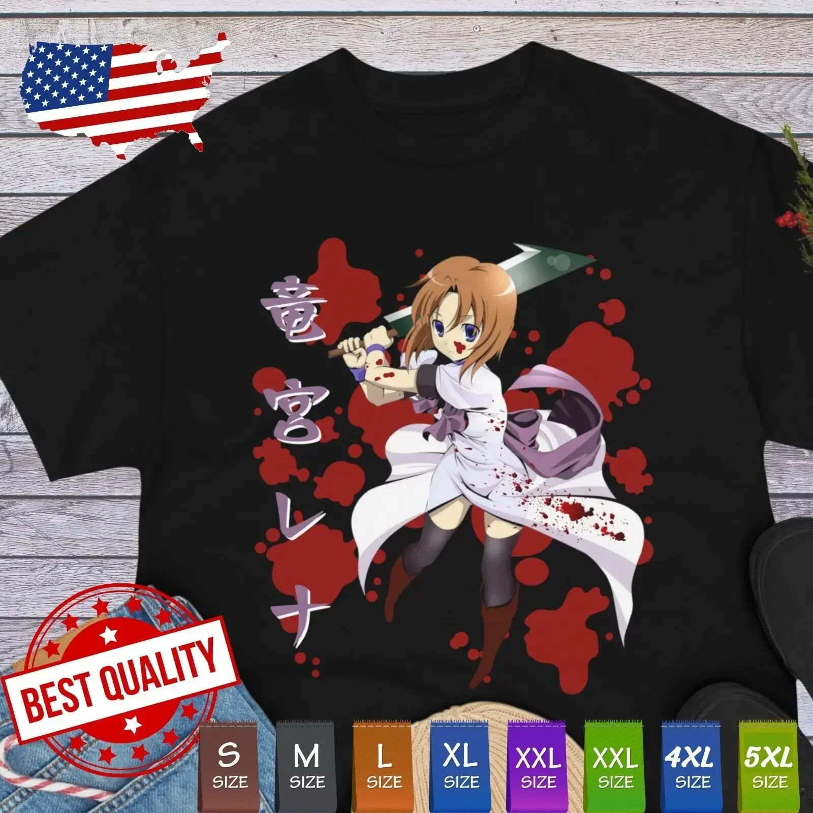 Rena Waifu Yandere Tee Shirt Kawaii Cosplay Anime Horror Manga Japan Higurashi