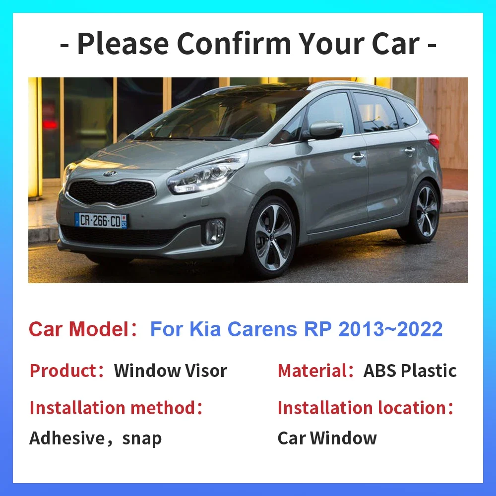 Car Window Visor for Kia Carens Rondo RP 2013~2022 Sun Rain Guard Deflector Awnings Shelter Vent Smoke Cover Exterior Accessorie