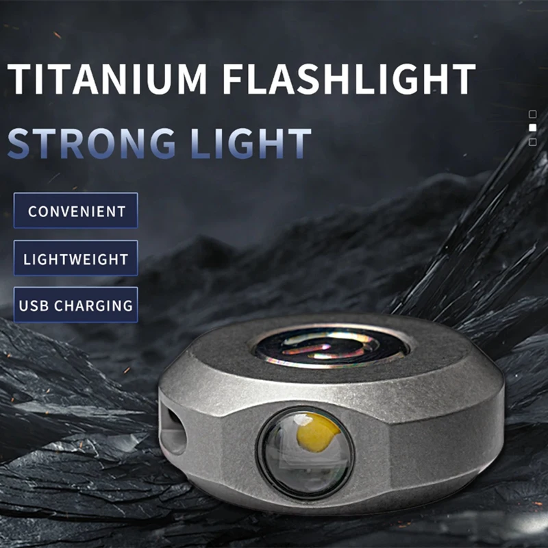 Mini Titanium Alloy Flashlight Light Rechargeable Bright Portable With Magnet Lighting Outdoor Camping