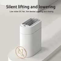 9L Sensor Trash Can with Lid Trash Bin Two-way Narrow Slit Toilet Garbage Bin Kitchen Automatic Bagging Adsorption Wastebasket