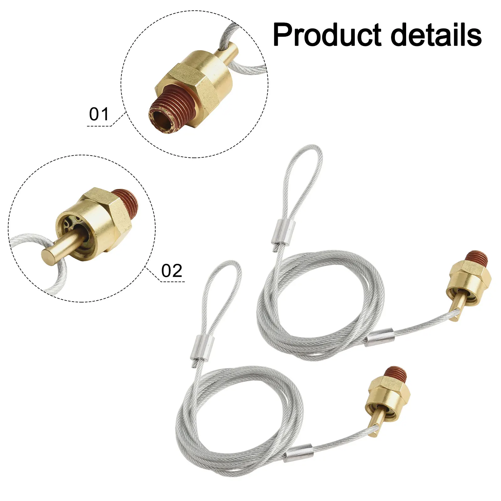 2pcs 1/4NPT Air Tank Drain Valves Semi-trailer Air Compressor Drain Valve Cable Air Tools Control Valves