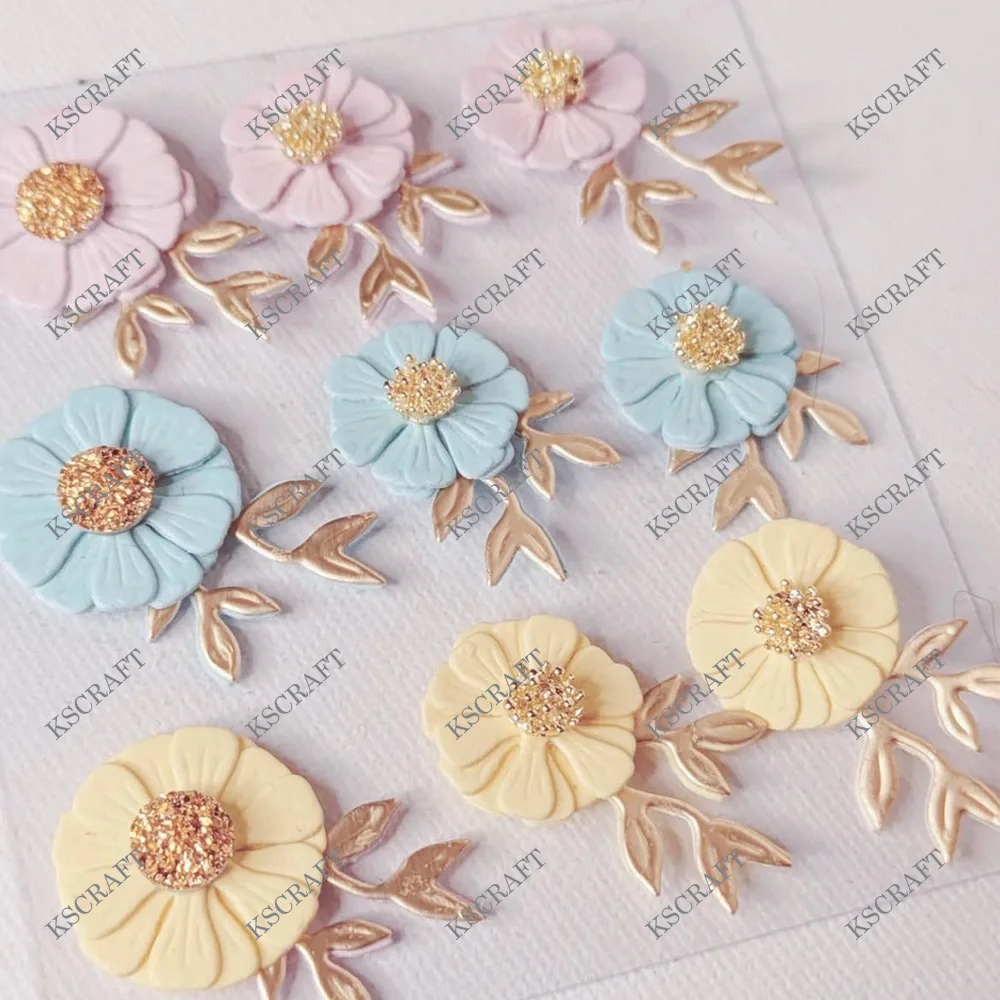 KSCRAFT Zinnia Layering Flower Plate Cutting Dies Stencils for DIY Scrapbooking Decorative Embossing DIY Paper Cards