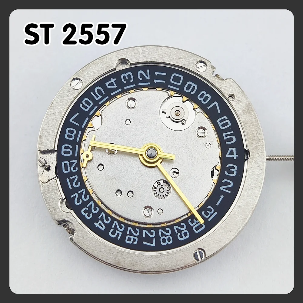 ST2557 أجزاء ساعة الحركة استبدال الملحقات ساعة حركة التقويم الأسود حركة النافذة الحركة الميكانيكية التلقائية