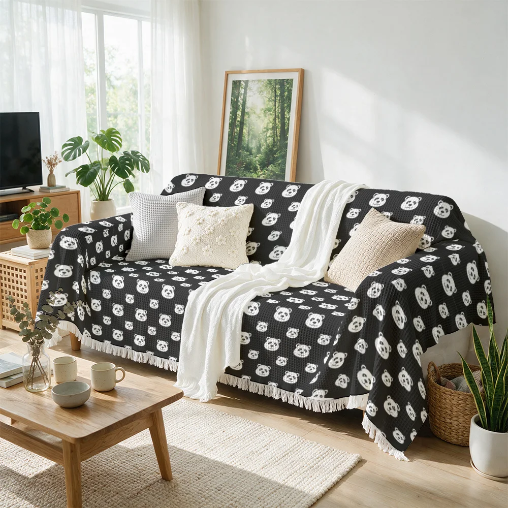 Decorative Panda Print Throw Blanket for Sofa Couch Cover Cozy Throw Winter Living Room Home Decor Textile Accessory