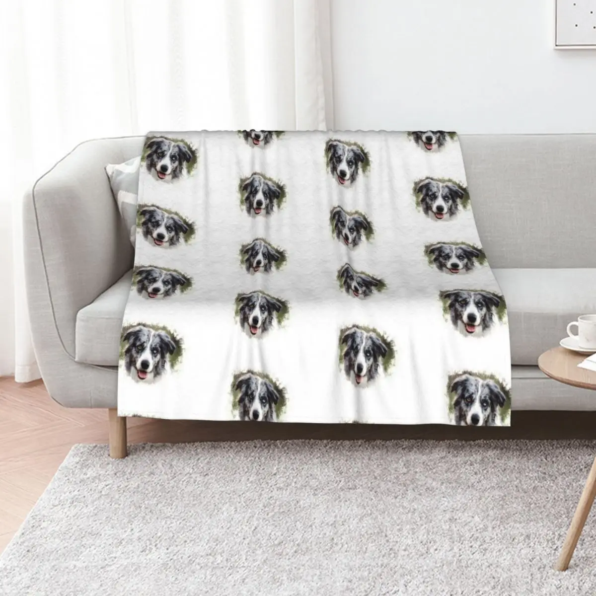 Blue Merle Border Collie! Throw Blanket For Sofa Thin heavy to sleep blankets and throws Plush Kid'S sofa bed Blankets
