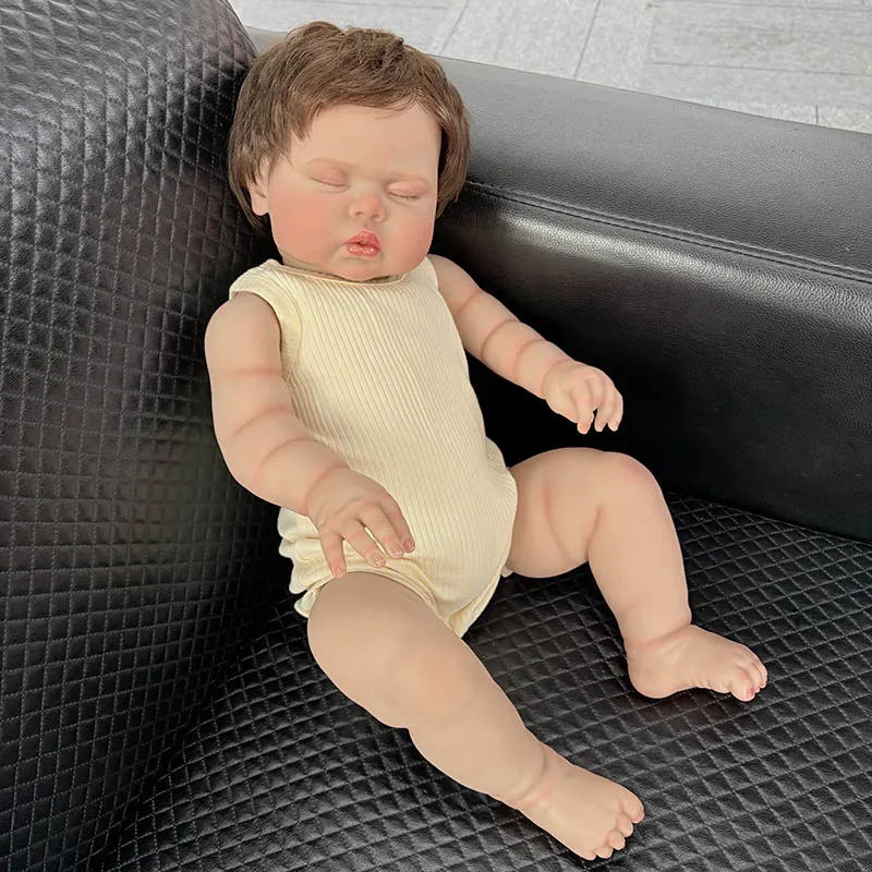 60CM 24Inch Big Fat Baby Reborn Toddler Baby Doll Popular Pickle Handmade Art Dolls with Visible Veins Soft Touch Real Baby