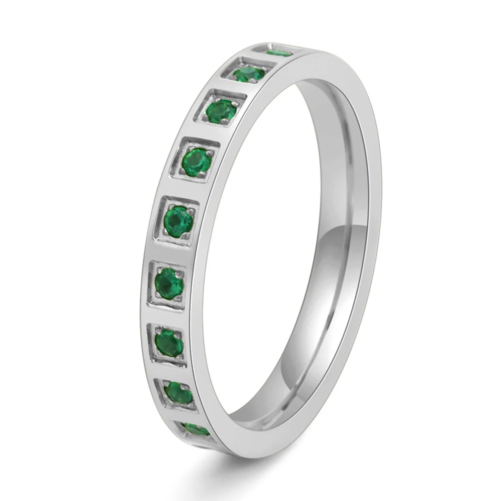 18K Gold PVD Plated Stainless Steel CZ Stone Pinky Ring for Women Minimalist Waterproof Jewelry Gift for Women