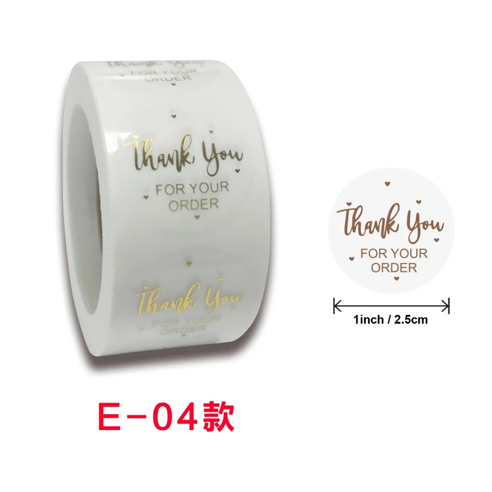 50-500pcs Luxury Bronzing Labels Thank You for Your Order Stickers Baking Seal Labels for Shop Business Package Gift Sticker