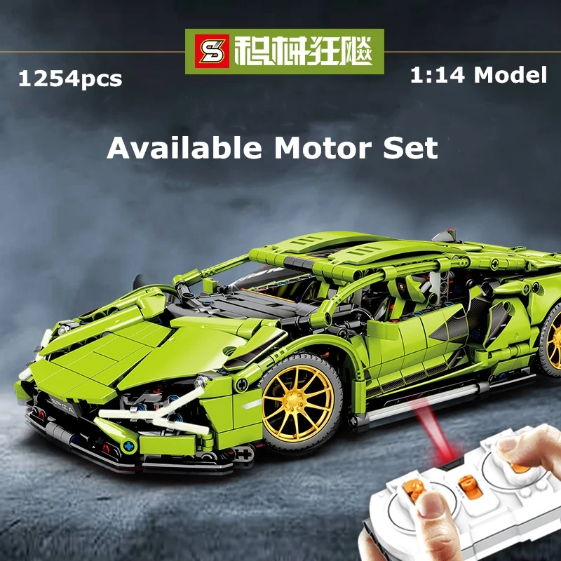 1254pcs Technical Speed Car Building Blocks Lamborghinis Sian FKP 37 MOC Vehicle Model Bricks Toys Gifts