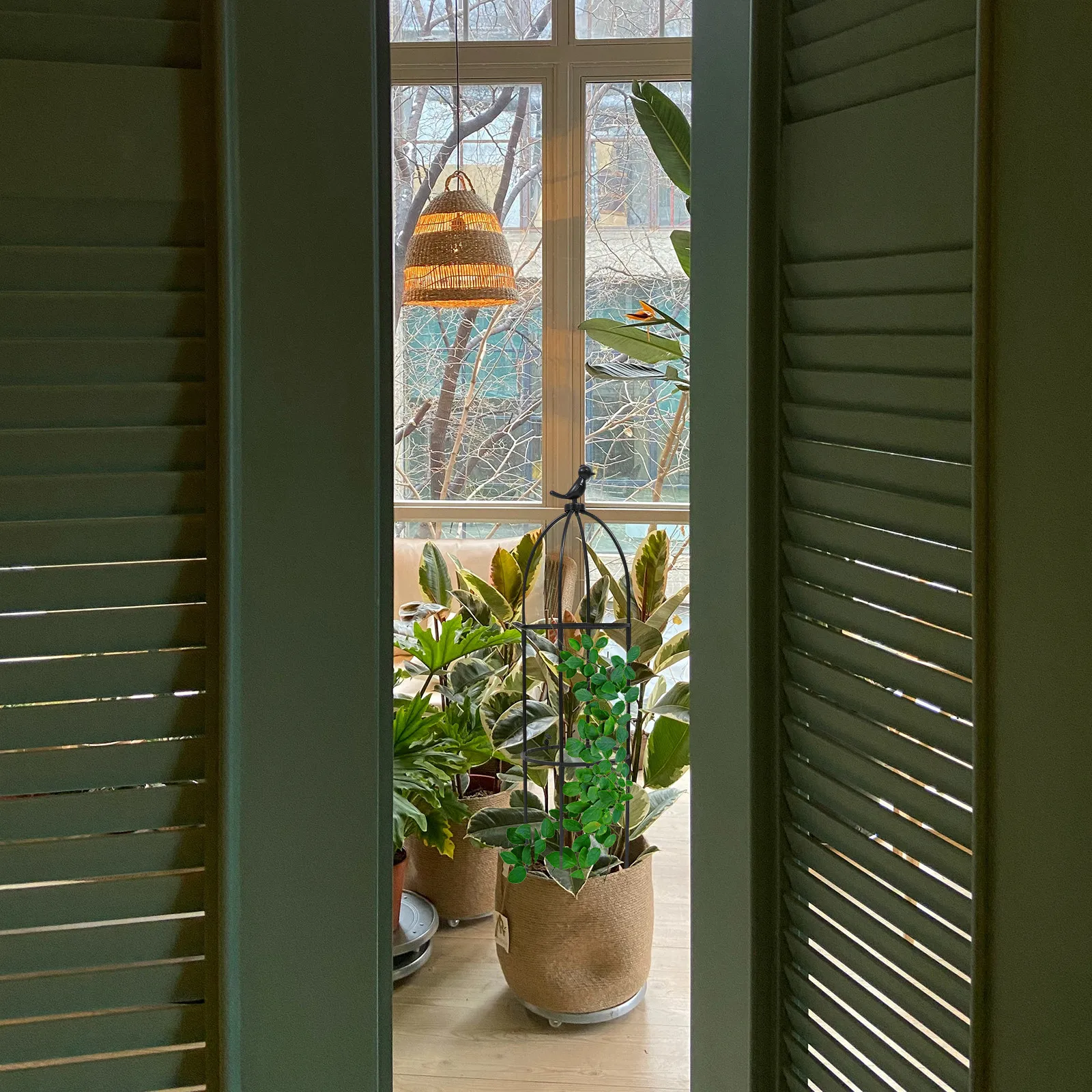 

Комплект из 1 шт. Подставка для вьющихся растений: безопасная и прочная садовая опора для использования в помещении и на улице, с простым креплением в почву, для поддержки вьющихся растений