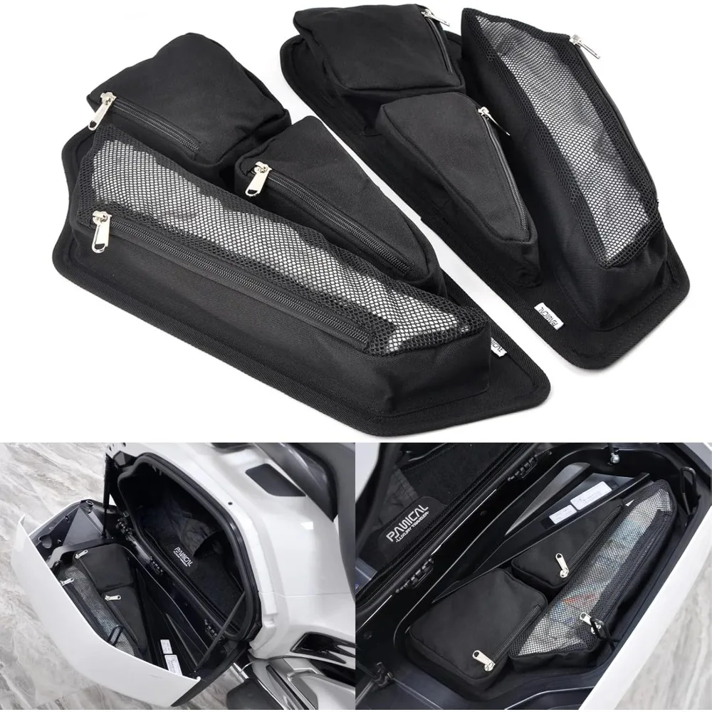 

saddle bag lid organizers side case trunk storage gear bag saddle bag liner set for honda goldwing gl1800 f6b 2018-2025 (black)