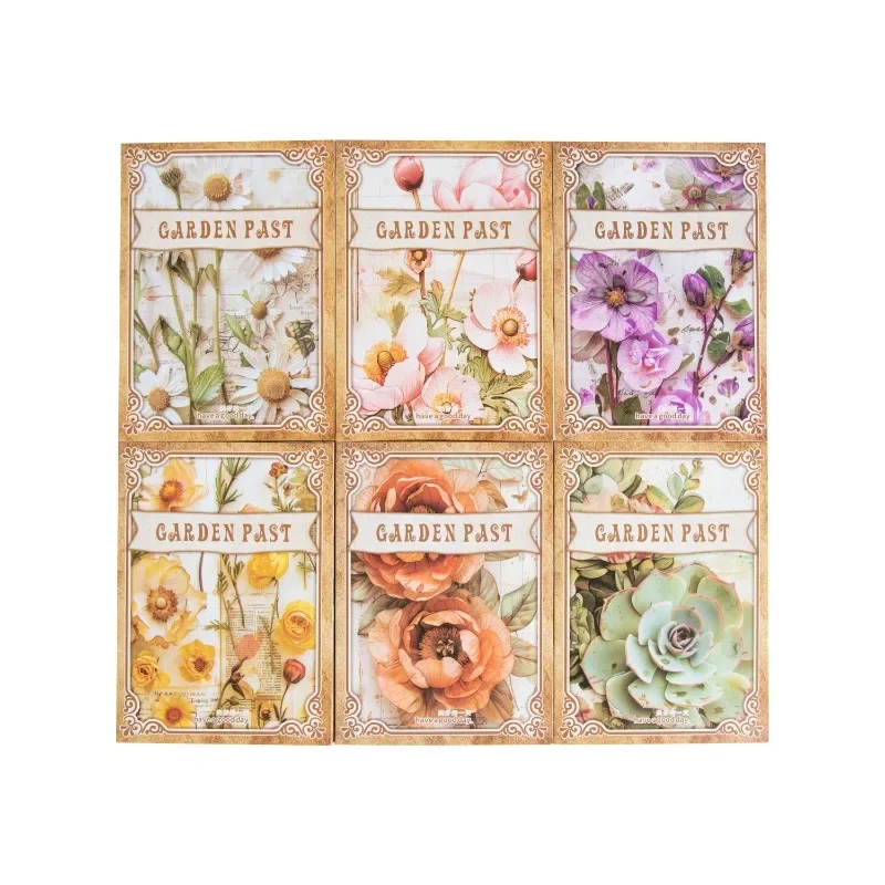 Bloc-notes de scrapbooking de fond, matériel en papier, cahiers de jardin, manuel de plantes, matériaux, 18x11cm, 30 pièces