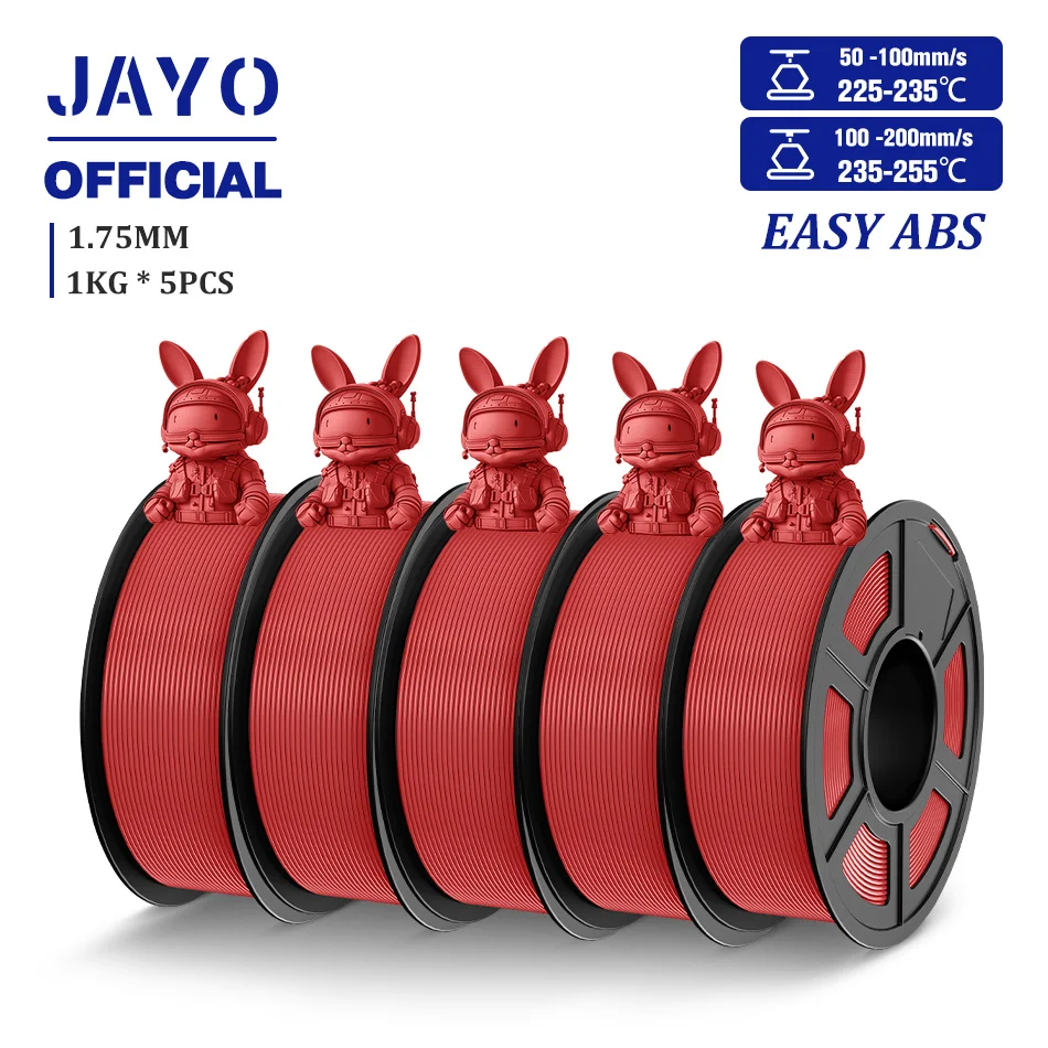 JAYO Gemakkelijk ABS 3D-filament 1,75 mm ABS 3D-printerfilament 1 kg voor FDM 3D-printers Uitstekende taaiheid 3D-printmaterialen 5 rol - afbeelding 1