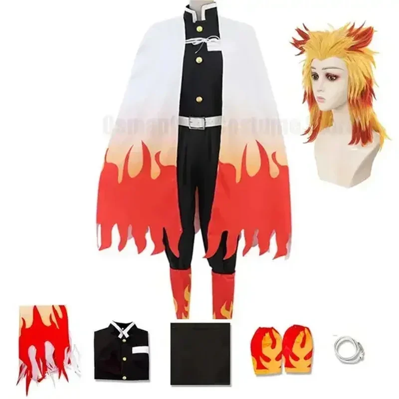 New Anime Rengoku Kyoujurou Cosplay Costume Kimono Uniform Halloween Carnival Christmas Party clothes