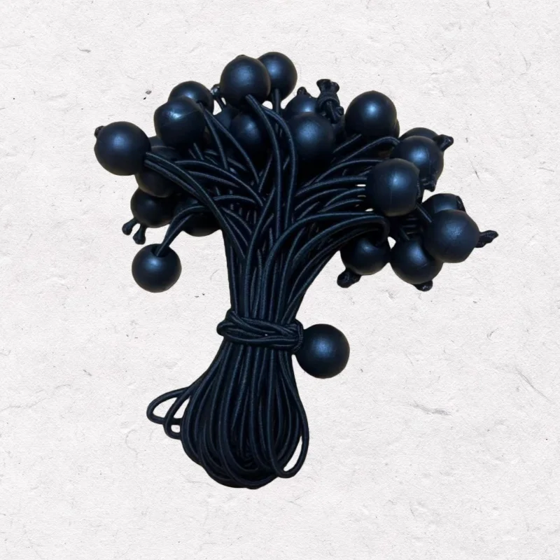 

50Pcs 3.94in Black Ball Bungee, Home Storage Anti-Collision Strap, Flexible Adjustable Tie Down