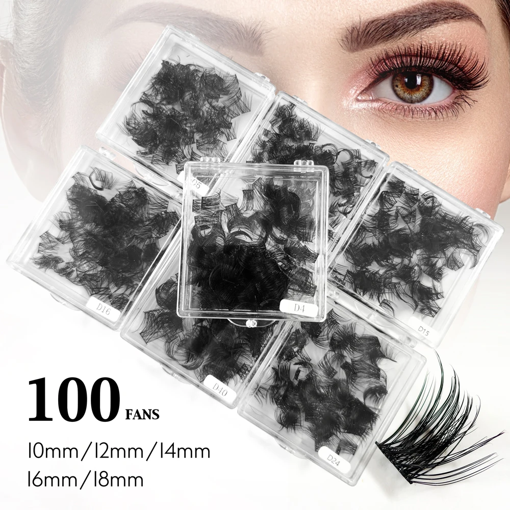 

Yiernuo 100Pcs Professional Makeup Individual D Cluster EyeLashes Grafting False Eyelashes eyelash extension individual lash