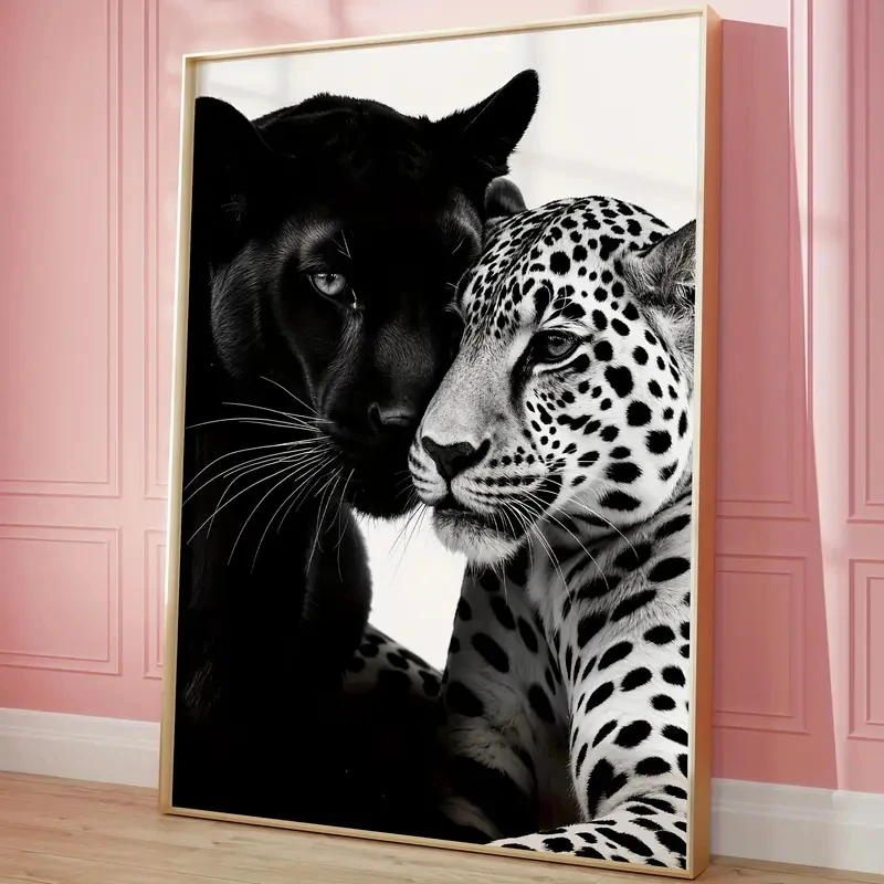 

Retro Black Panther Art Canvas Poster Black White Wall Decor Modern Home Interior Decoration Livingroom Bedroom Kitchen Corridor