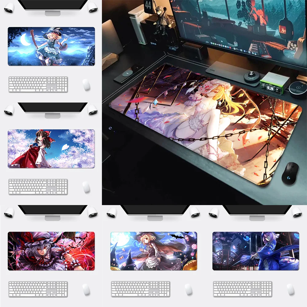 Anime Touhou Mousepad HD Printing Computer Gamers Locking Edge Non-slip Mouse Pad XXL90x40cm Keyboard PC Desk Pad