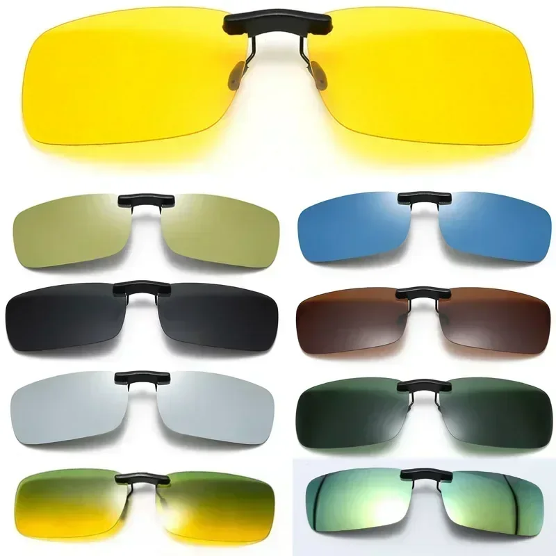 New Unisex Clip on Driving Glasses Sunglasses Day UV400 Lens Driving Night Riding Sunglasses Clip