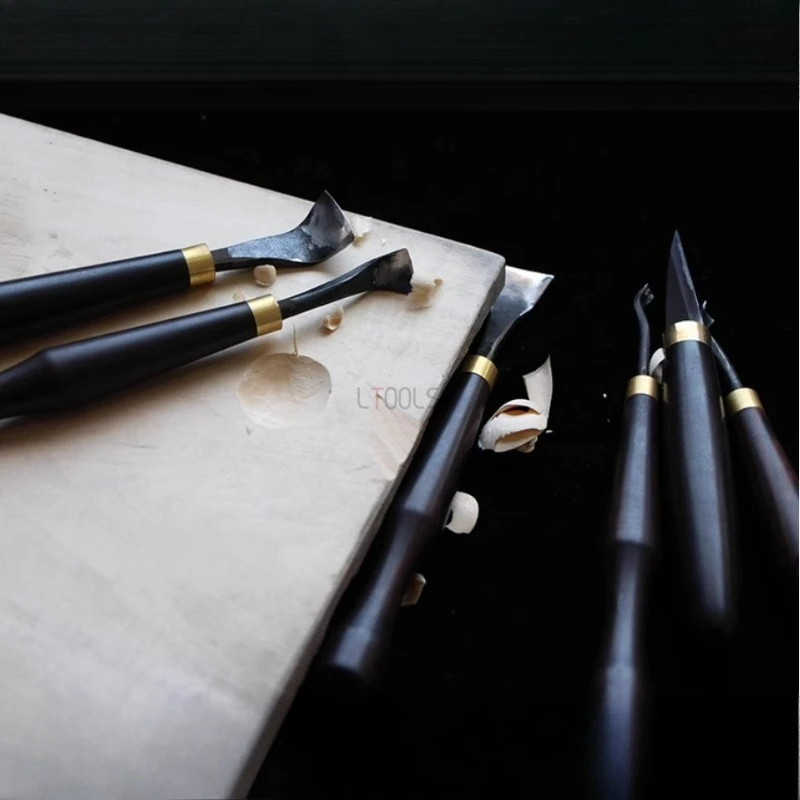 Redwood Handle Spoon Digging Knife DIY Spoon Digging Tool for Carpenters Handmade Purple Sandalwood Digging Plate Cutting Tool