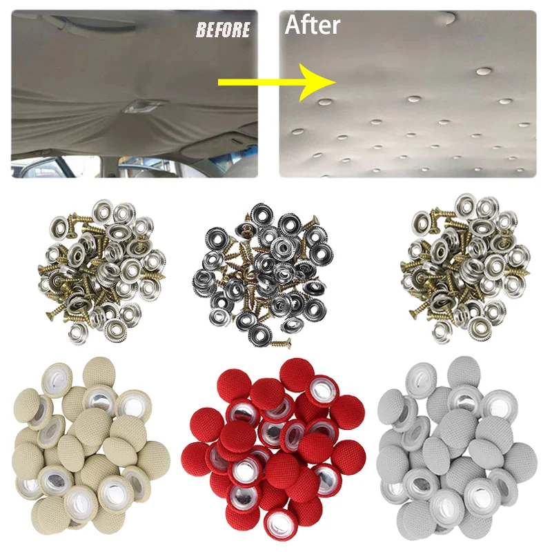 

20Pcs Car Roof Snap Car Roof Fastener Clip Set Repair Car Interior Ceiling Cloth Headliner Rivet Fixing Buckles Auto Accessories