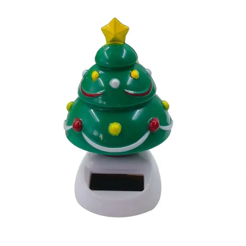 2024 Christmas Ornament Cute Toys Solar Dancing Christmas Tree Automatic Swing Car Dashboard Interior Decorations