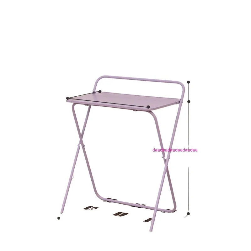 

Mesa dobrável roxa portátil elevada em pé 1.1m ampliada multifuncional mesa de computador banco de ferro puro