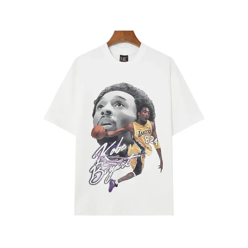 Kobe Bryant Printed Fashionable Loose-fit Round Neck Short Sleeve T-shirt Versatile For Men Women Same Style