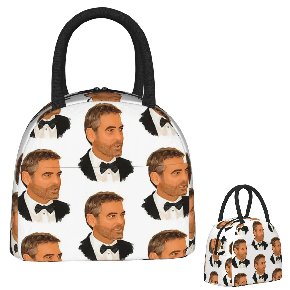 

George Clooney, сумки для обеда с цифровой росписью, изолированная коробка для бенто, сумка для обеда, многоразовые сумки для пикника, термосумка для женщин и девочек, офиса