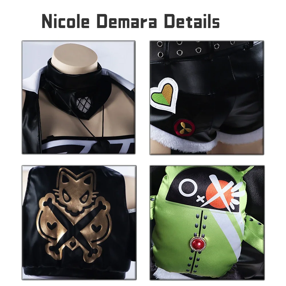 Nicole Demara fantasia cosplay masculina, uniforme de carnaval sem zona zero, trajes de Halloween do anime, roupas de personagens do jogo, peruca