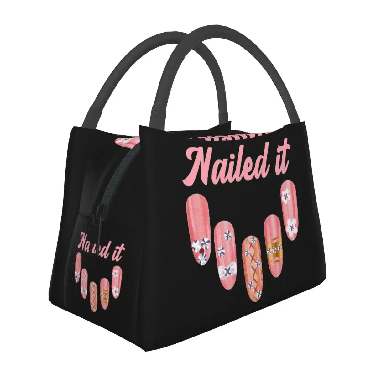 

Manicurist Nailed It Nail Tech Art Lunch Bags Accessories Insulated Canvas Cooler Bag Women Beauty Thermal Picnic Lunch Box