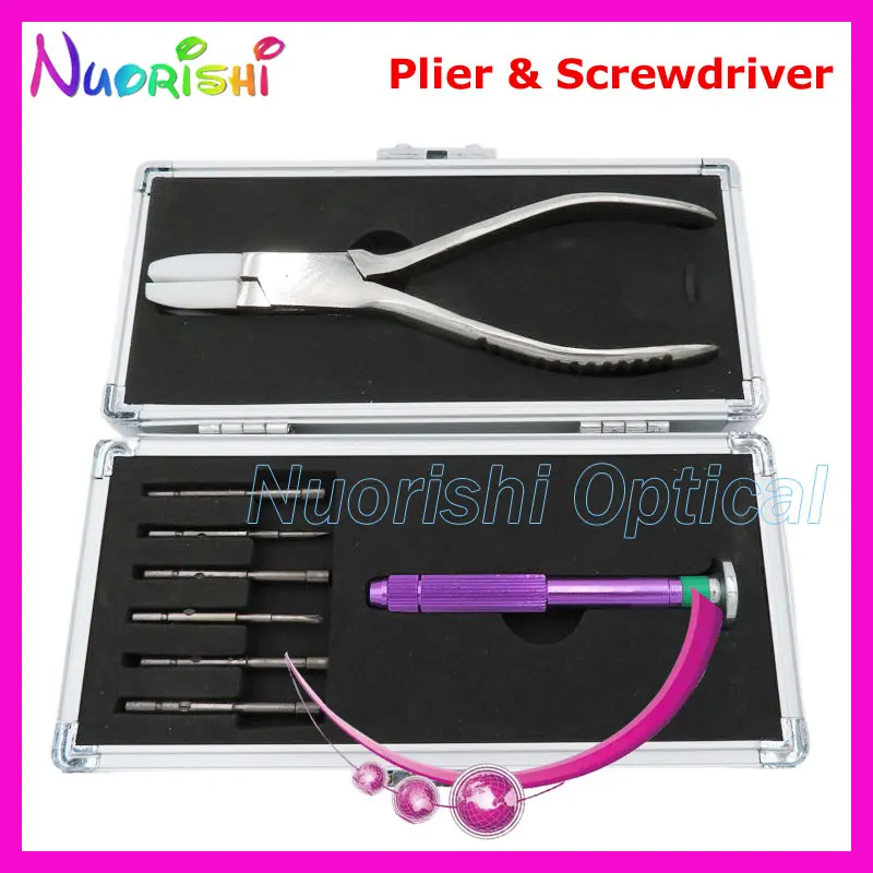 Professional Glaases Eyeglass Tool Screwdriver Set Plier Kit PL733