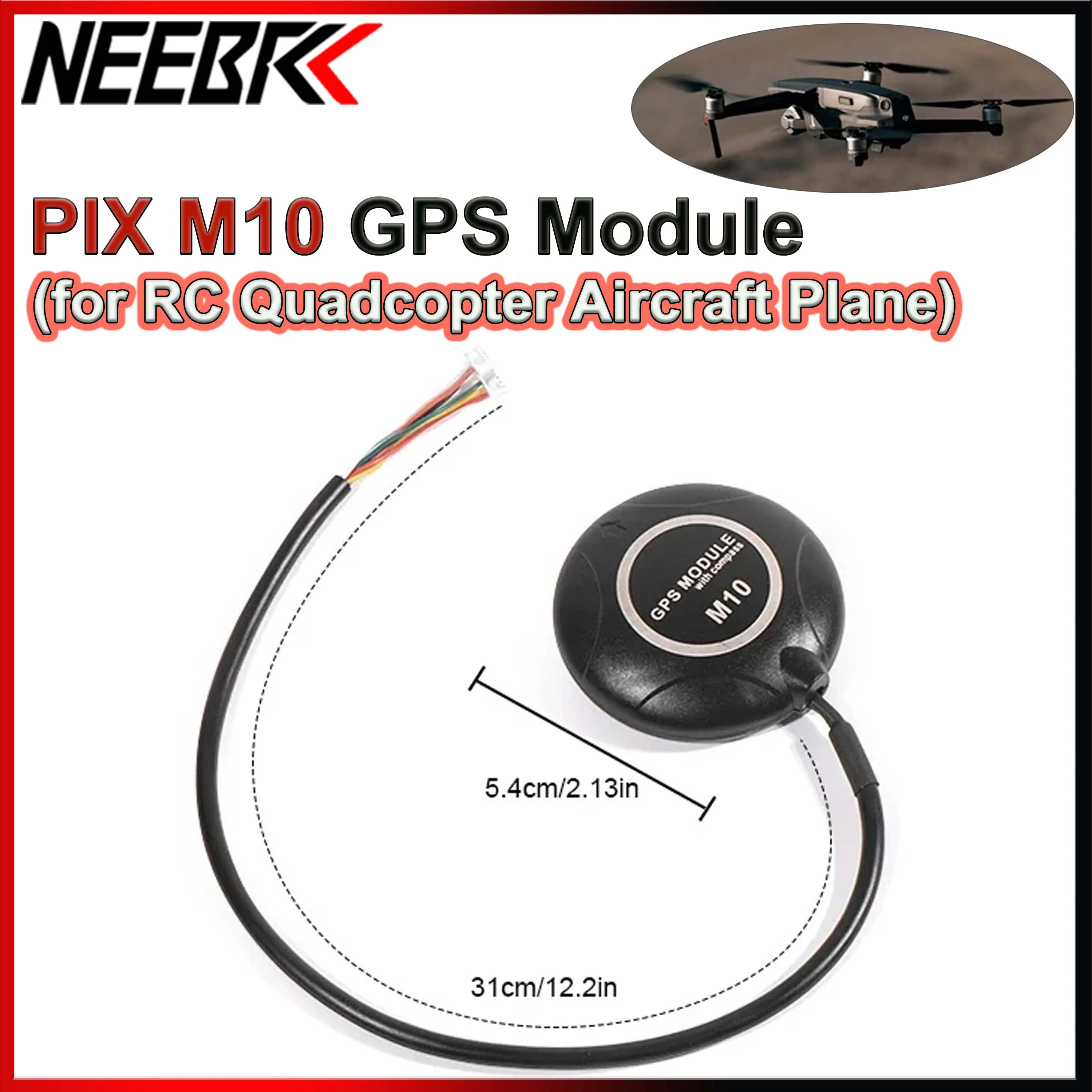 

NEEBRC PIX M10 GPS with Compass DC 3.6-5.5V for PIX Pixhawk 2.4.8 APM RC Quadcopter Aircraft Plane FPV Racing Drone Boat