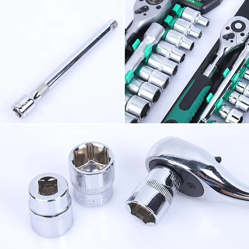 72-Tooth Ratchet Wrench Socket Set, 1/4