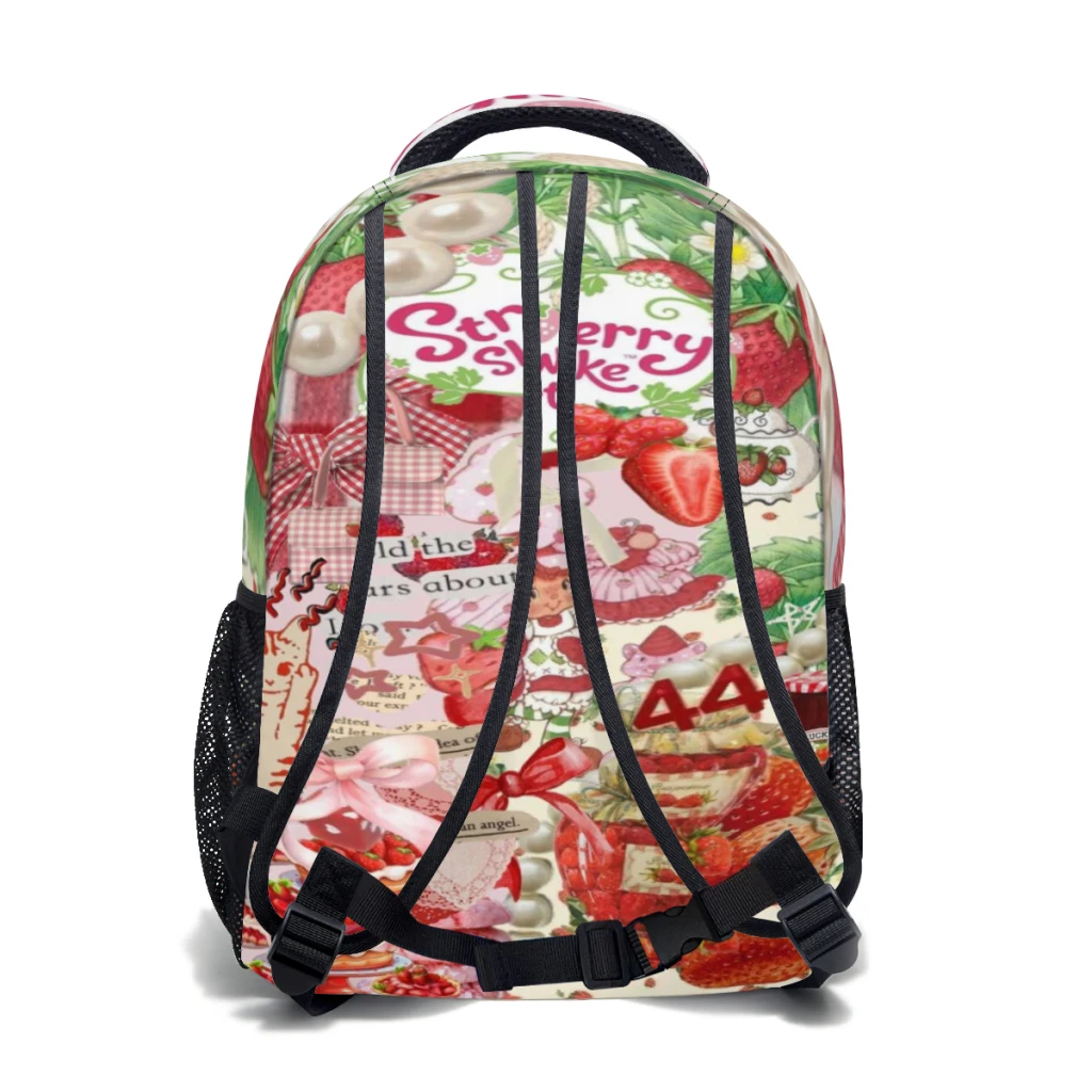 STRAWBERRY-Large Capacity Cartoon Backpack para meninos, bonito, escola, estudante, 17"