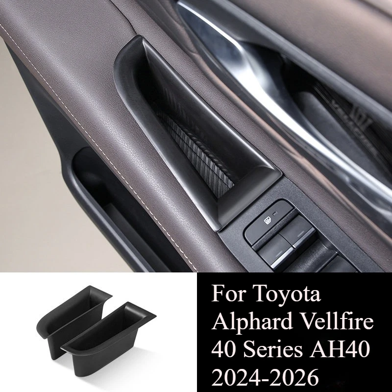 

For Toyota Alphard Vellfire 40 Series AH40 2024-2026 Door Handle Storage Tray – TPE Plastic Front Door Pocket Organizer