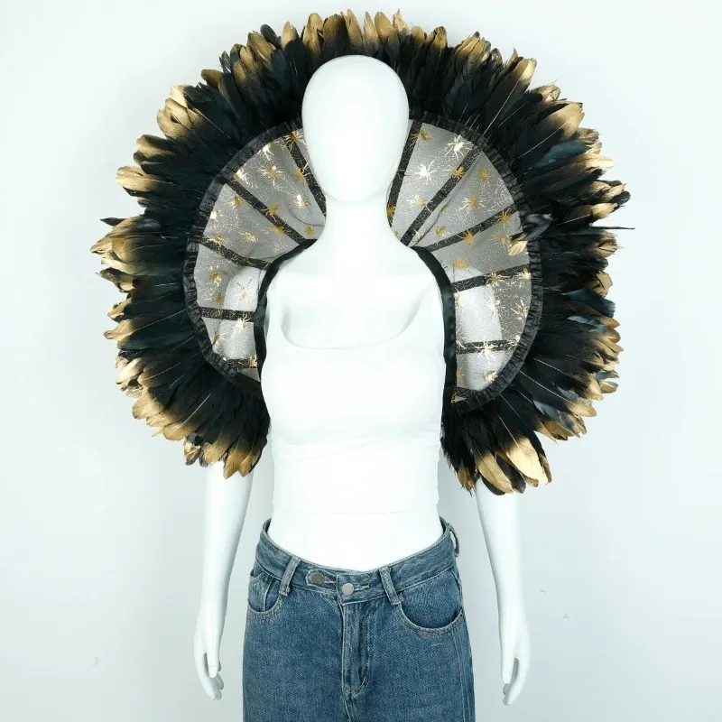 Halloween Feather Lace Shawl Cloak Carnival Makeup Ball Performance Essential Clothing Accessories Props