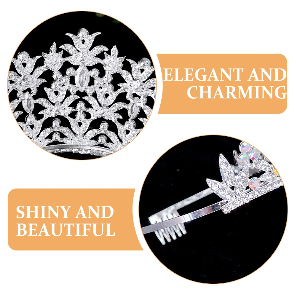 

Wedding Bridal Crown Hair Accessories Rhinestone Tiaras Headdress Women Party Crowns Jewel Decorative Shiny Gorgerous Fits