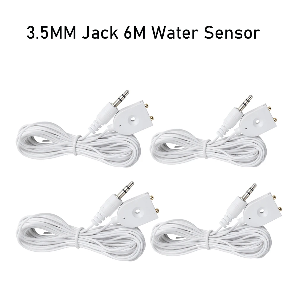 

1/3/4pcs 3.5mm Jack 6-Meter Long Wired Water Leak Sensor Two Sensitive Probe for Smart Home Flood Detecting