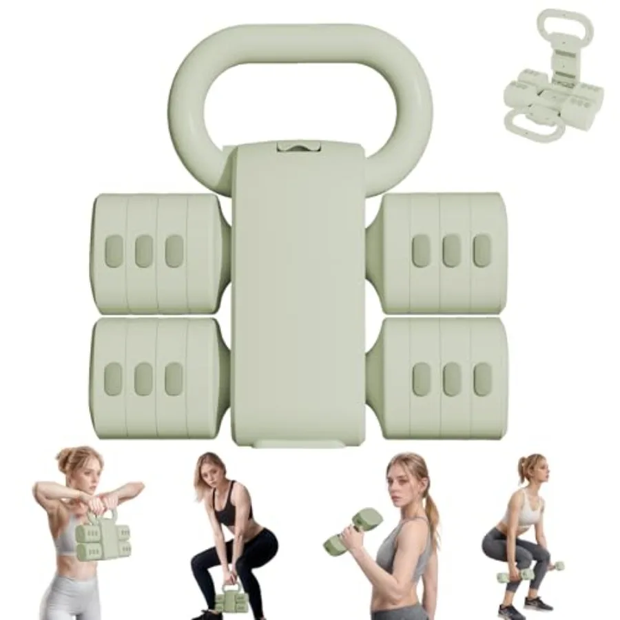 

Adjustable Kettlebell Set 4-in-1 Free Weight Kettlebell sets 5.5lbs 7.7lbs 9.9lbs 12.1lbs for women Hand Weight Dumbbell Set of