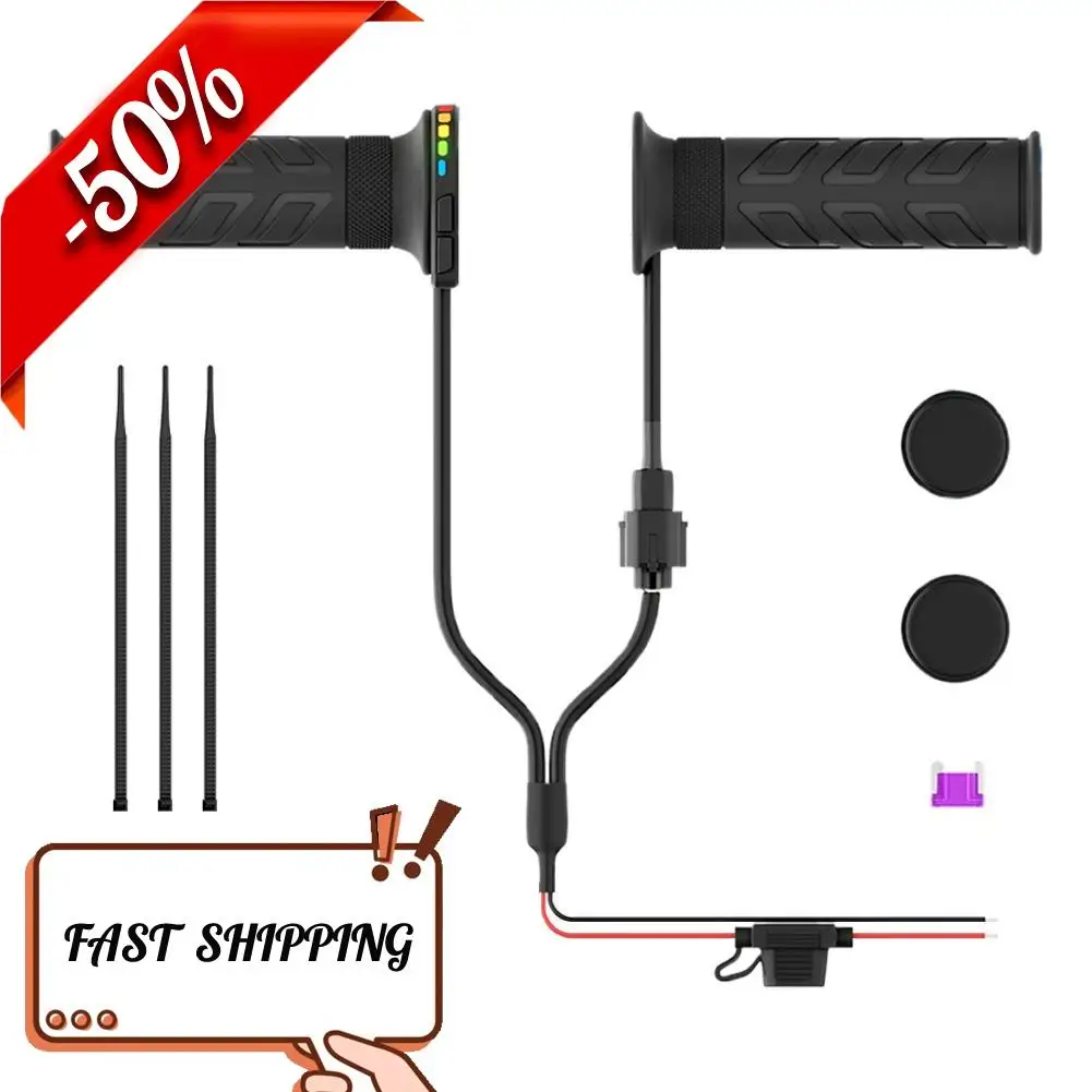 

Heated Grips Cover for Motorcycle, Handlebar Heater, 5 Gear Temperature with Memory Function, 12V