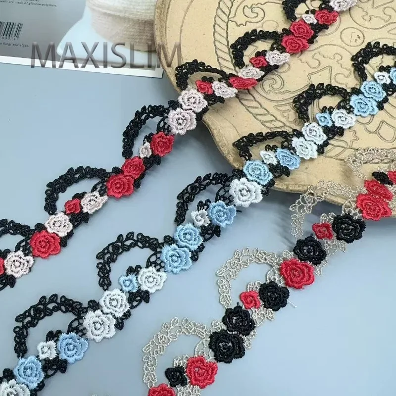 Spot Supply of 4cm Color Water-soluble Embroidery Lace DIY Clothing Accessories Jewelry Accessories15Yards/set