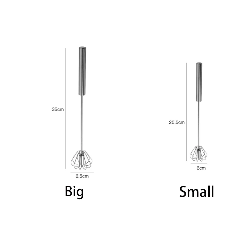 1 قطعة الفولاذ المقاوم للصدأ خافق البيض شبه التلقائي اليد دفع خفقت أداة المطبخ دائم لخلط كريم الخبز تصميم جهد #2