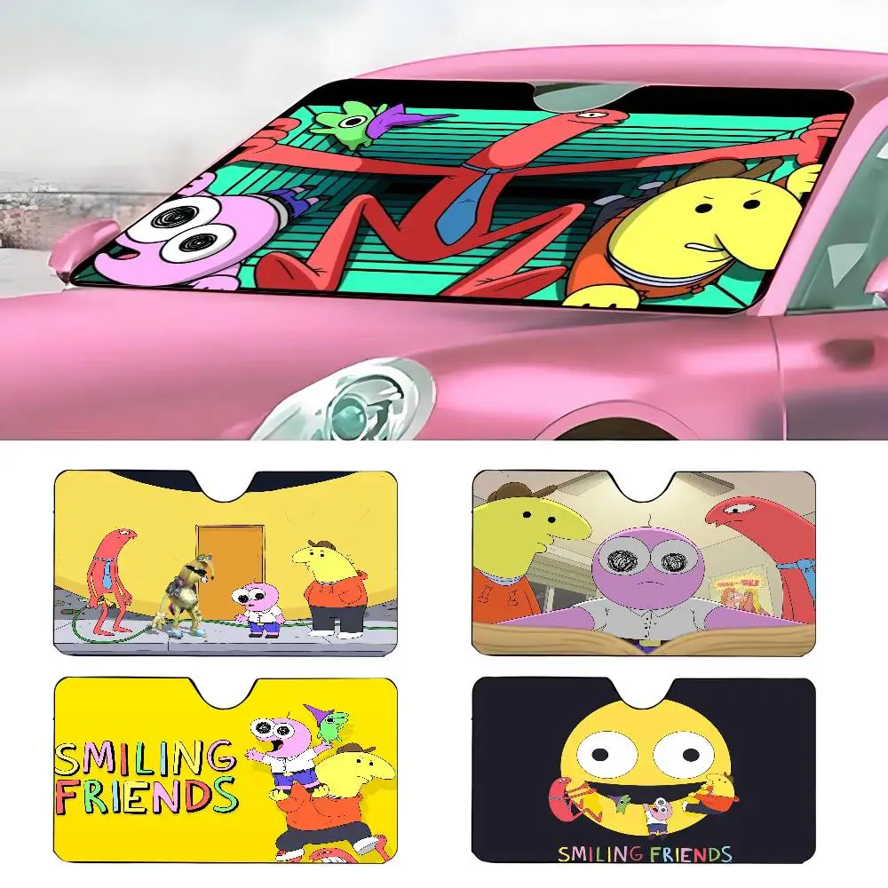 

Cartoon S-smiling F-Friends Car SunShade Windshield Anti-UV Protection Front Sun Shade Cooling Protector for Vehicle Interior
