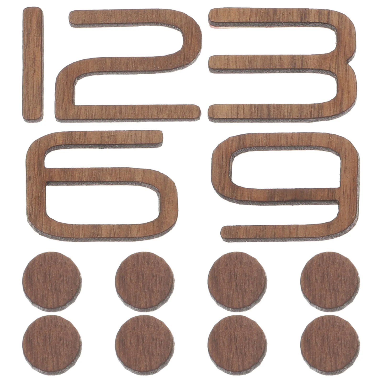 Black Walnut Wall Clock Frameless DIY Numbers Self Adhesive Decoration Wood Sticker - Image 5