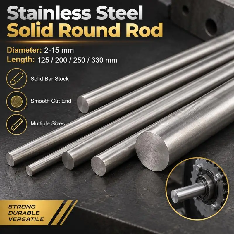 Stainlesss Steel Rod Diameter 2/2.5/3/4/5/6/8/10/14/15mm Linear Shaft Metric Round Rod Ground Rod 125mm 200mm 250mm 330mm Long